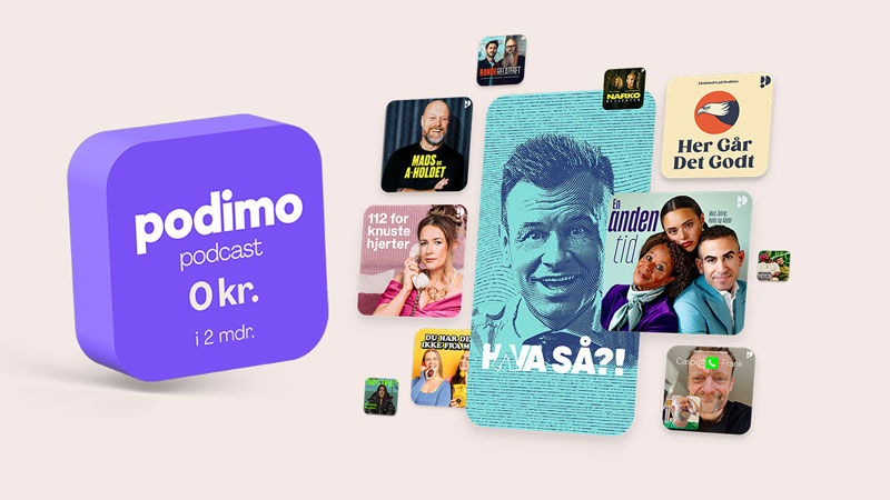 2 mdr. podcasts fra Podimo til 0 kr. Vi gi'r.